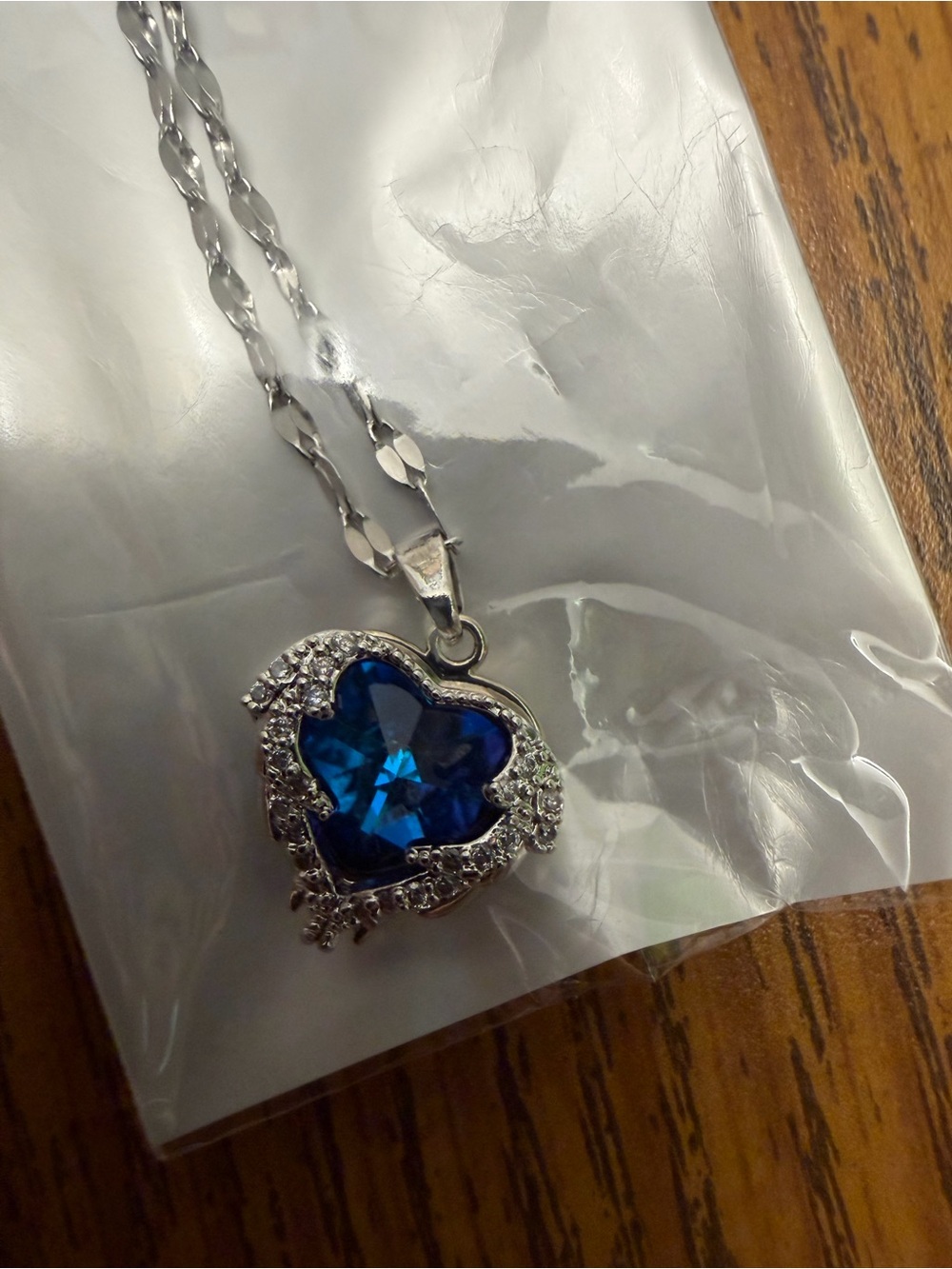 Necklace with Blue Halo Pendant